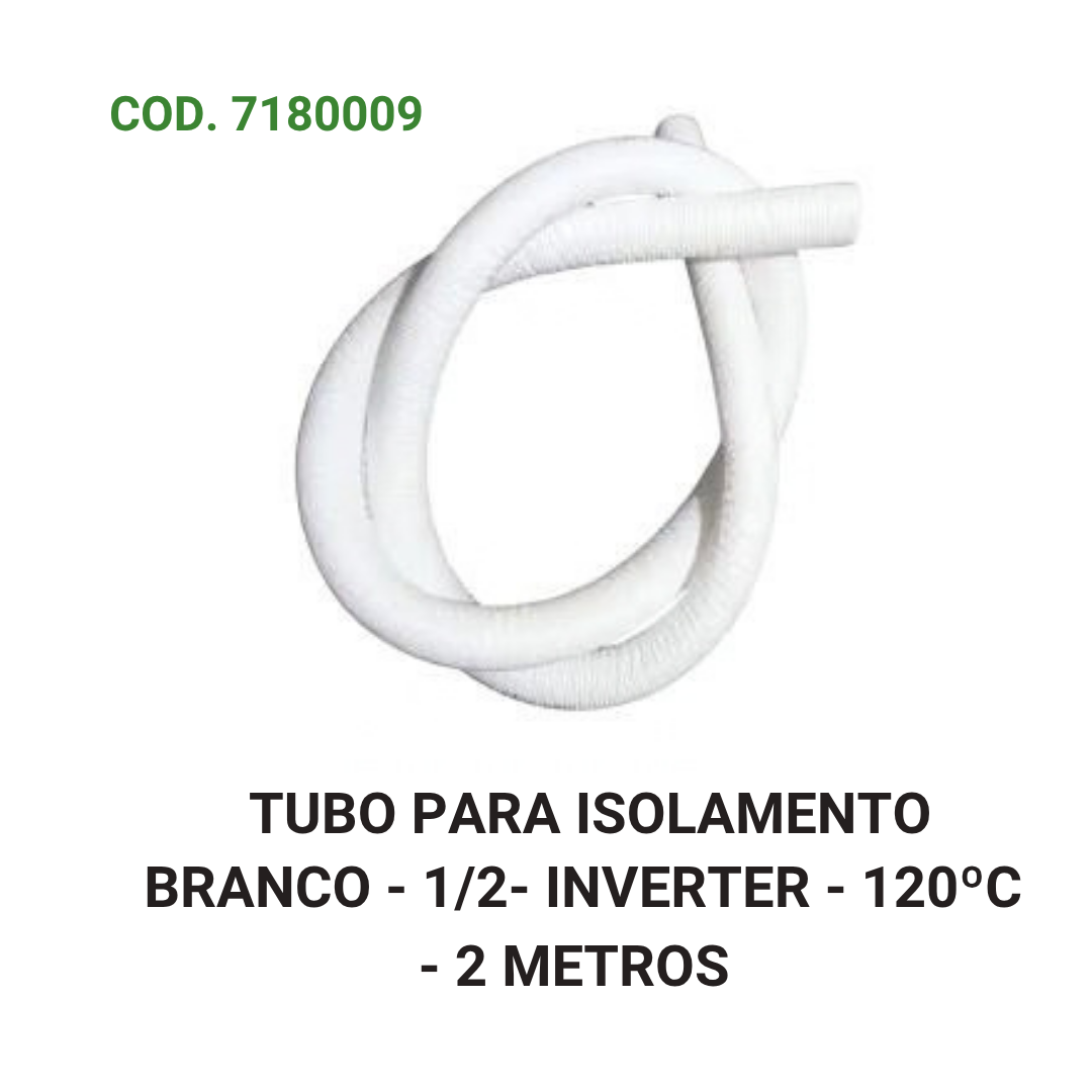 TUBO ALADO PARA ISOLAMENTO BRANCO - 1/2- INVERTER - 120ºC - 2 METROS