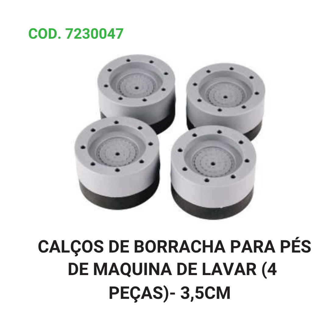 Calços de borracha para pés de máquina de lavar